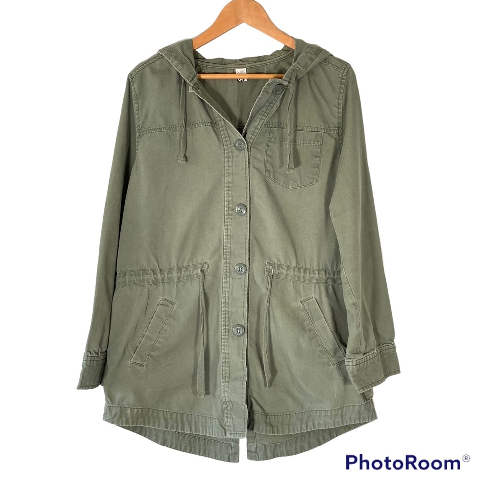 BP BRASS PLUM Army Green Hooded Utility Jacket L